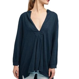 CP Shades Cotton Deep V Neck High Low Tunic Top Women Size Small-Medium